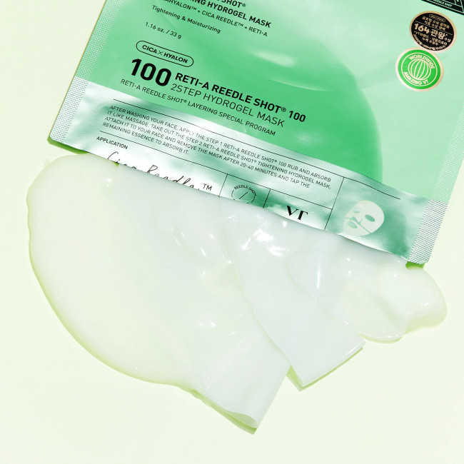 Двоетапна гідрогелева маска для обличчя VT Cosmetics 1ea Reti-A Reedle Shot 100 2step Hydrogel Mask, фото 4 Двоетапна гідрогелева маска для обличчя VT Cosmetics 1ea Reti-A Reedle Shot 100 2step Hydrogel Mask, фото 4